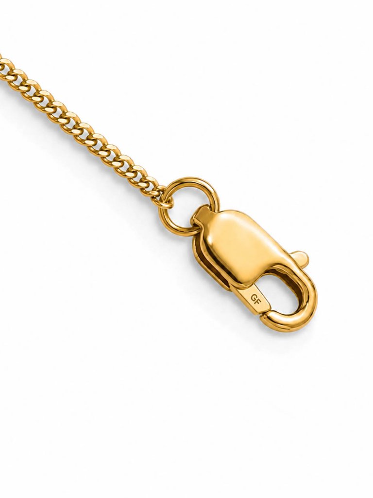 1/20 14k Gold Filled 1.25mm Solid Curb Chain Necklace, 20 Inch